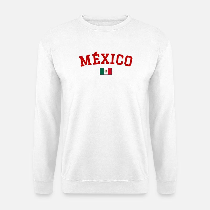 Mexico Flag Design Red - Unisex Sweatshirt - white