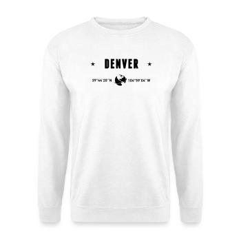Denver, Colorado, Koordinaten: Planet Erde - Unisex Pullover - Weiß - Vorne