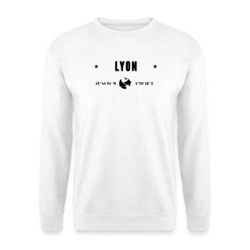 Lyon France Coordonnées Gps Globe - Sweat-shirt Unisexe - blanc - Devant