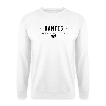 Nantes France Coordonnées Gps Globe - Sweat-shirt Unisexe - blanc - Devant