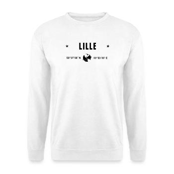 Lille France Coordonnées Gps Globe - Sweat-shirt Unisexe - blanc - Devant