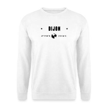 Dijon France Coordonnées Gps Globe - Sweat-shirt Unisexe - blanc - Devant