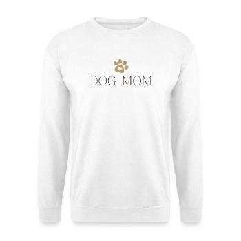 Dog Mom - Hundemama mit Herz, Geschenk Hundebesitz - Unisex Pullover - Weiß - Vorne - Alina (178cm) & Michal (187cm)