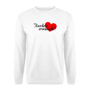 Kuscheln, Kuschelzeit, nur kuscheln, knuddeln - Unisex Pullover - Weiß - Vorne