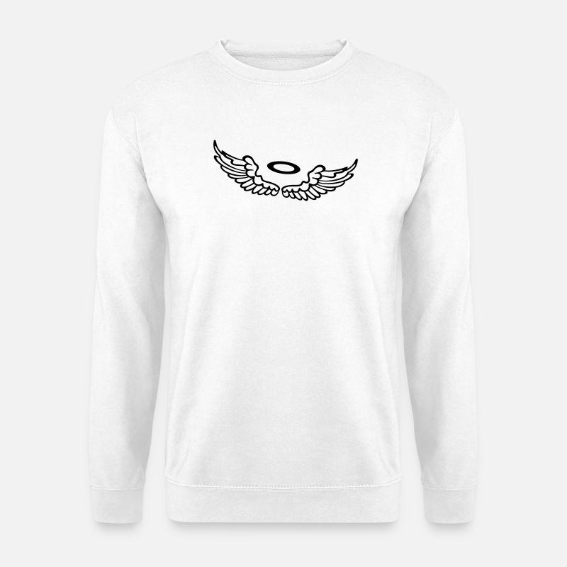 Kleine Flügel, Engelsflügel mit Heiligenschein. - Unisex Pullover - Weiß