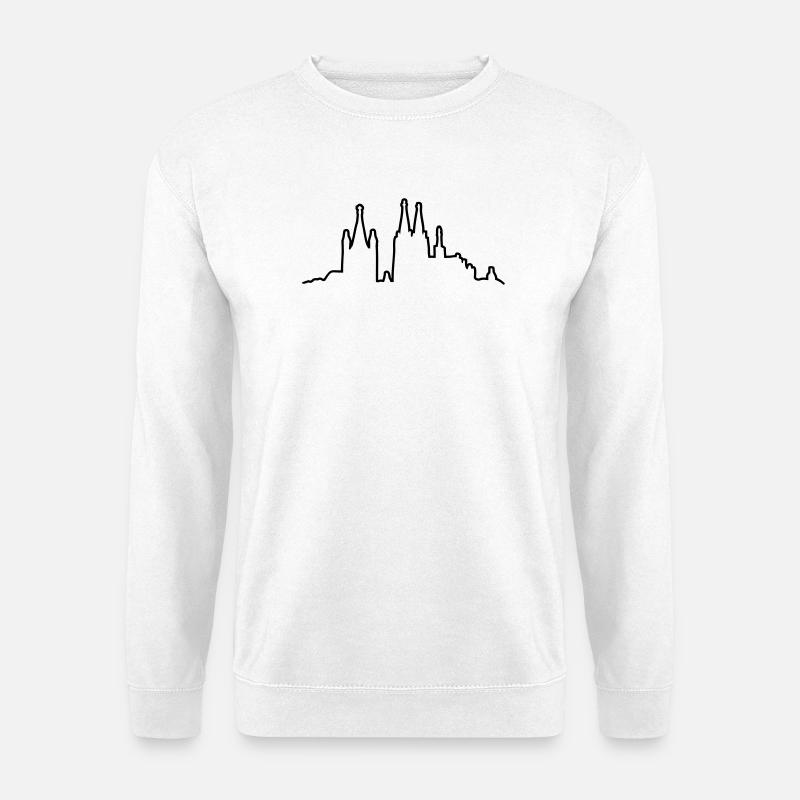 Kölner Skyline Kontur - Unisex Pullover - Weiß