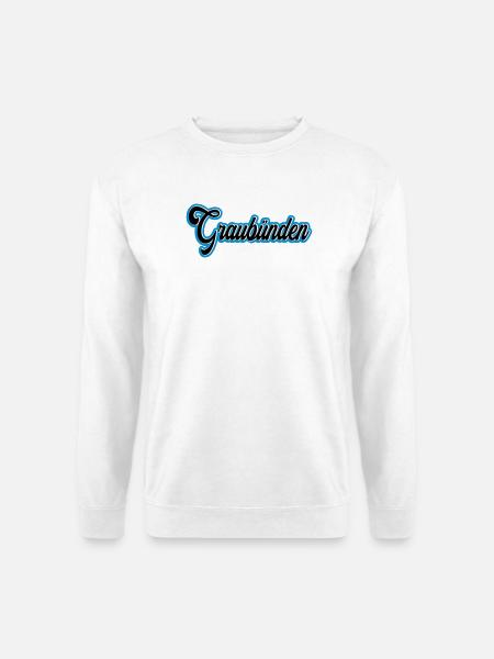 Graubünden Script with Blue Outline - Unisex Sweatshirt - white