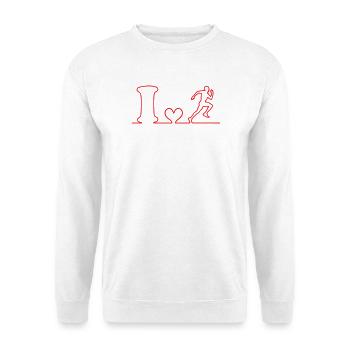 Red Running Heart Umriss - Unisex Pullover - Weiß - Vorne