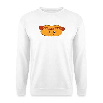 Kawaii, Hot-dog, Saucisse, Saucisse, Boucher - Sweat-shirt Unisexe - blanc - Devant