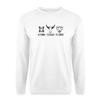 Die Spinnen Die Bullen Die Schweine - Unisex Pullover - Weiß - Vorne