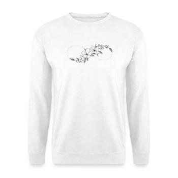 Blumige Kirschblüte und Unendlichkeitszeichen. - Unisex Pullover - Weiß - Vorne