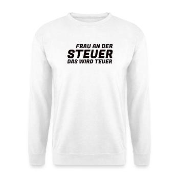 Le sarcasme au volant devient une chemise drôle de chère - Sweat-shirt Unisexe - blanc - Devant