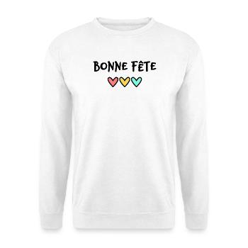 HAPPY BIRTHDAY. HEART. HAPPY MOTHER'S DAY. MOM. FEAST - Unisex Sweatshirt - white - Front