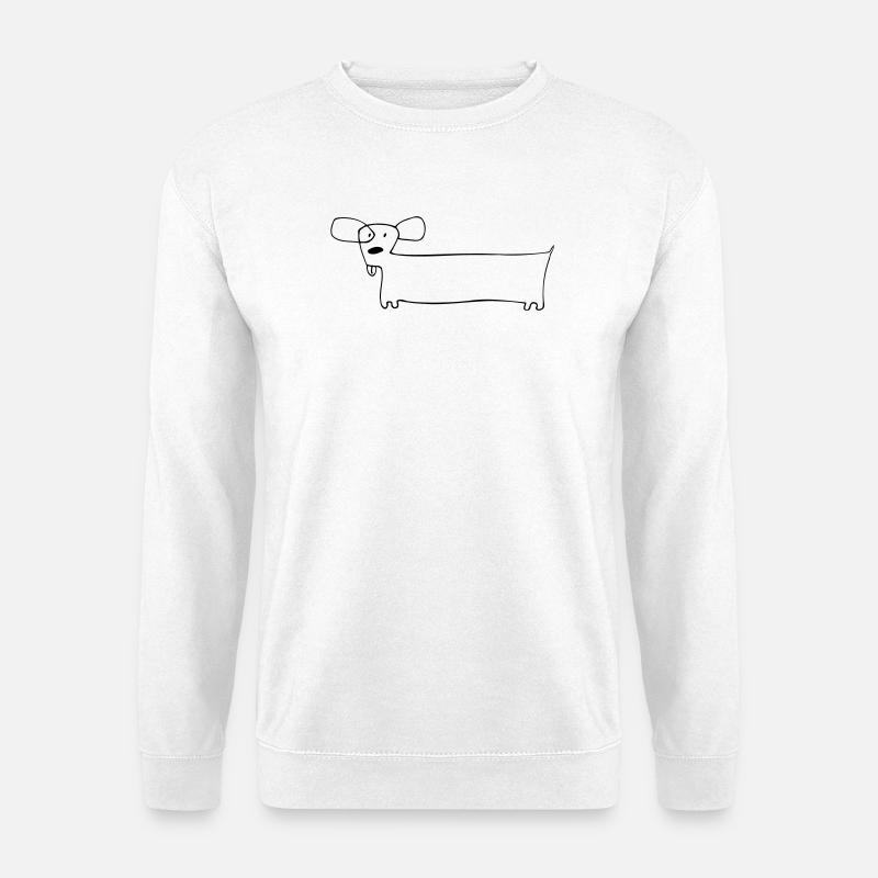 01 Hündchen Lang - Unisex Pullover - Weiß