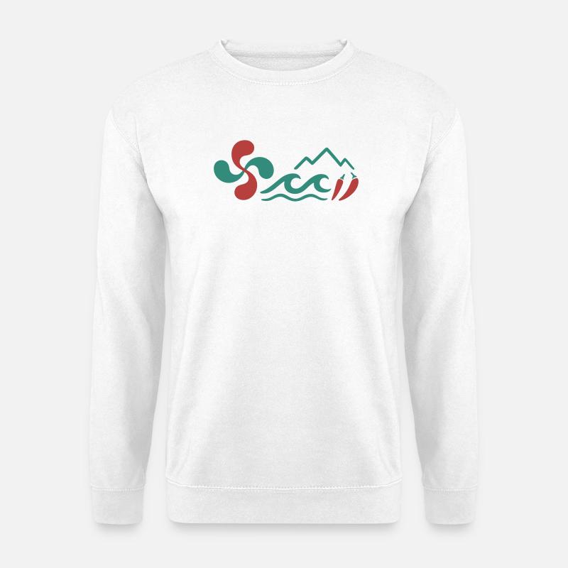 Berg- und buntes Chili-Pfeffer-Muster - Unisex Pullover - Weiß