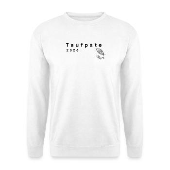 Parrain 2026 Poissons 3 Croix minimaliste - Sweat-shirt Unisexe - blanc - Devant