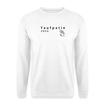 Déclaration de la marraine pour le baptême de 2026 : Célébrez 3 poissons - Sweat-shirt Unisexe - blanc - Devant