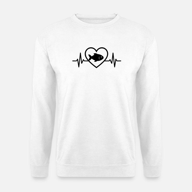 Fisch Herz - Unisex Pullover - Weiß