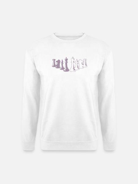 Minimalistisches Schach Silhouette Schachbrett - Unisex Pullover - Weiß
