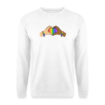 Pride Heart Hands Unity Rainbow Love Support Art - Sweat-shirt Unisexe - blanc - Devant