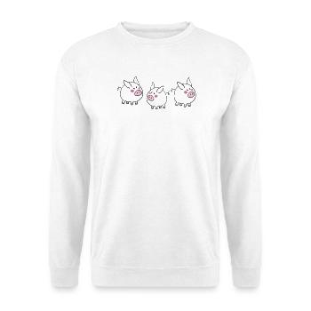Cochon chanceux - Sweat-shirt Unisexe - blanc - Devant