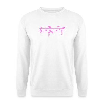 Musical Birds & Notes Für Vogelmusikliebhaber - Unisex Pullover - Weiß - Vorne