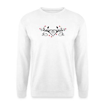 Ornament mit Herzchen - Unisex Pullover - Weiß - Vorne