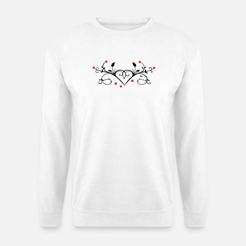 Ornament mit Herzchen - Unisex Pullover - Weiß