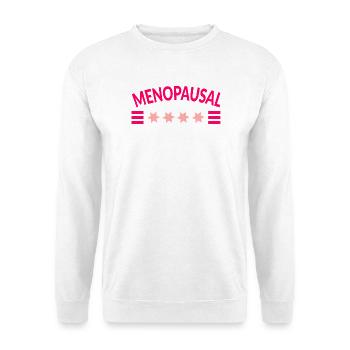 Menopause Menopausale Frauen - Unisex Pullover - Weiß - Vorne - Alina (178cm) & Michal (187cm)