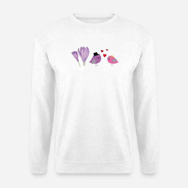 verliebte Vögel - Unisex Pullover - Weiß
