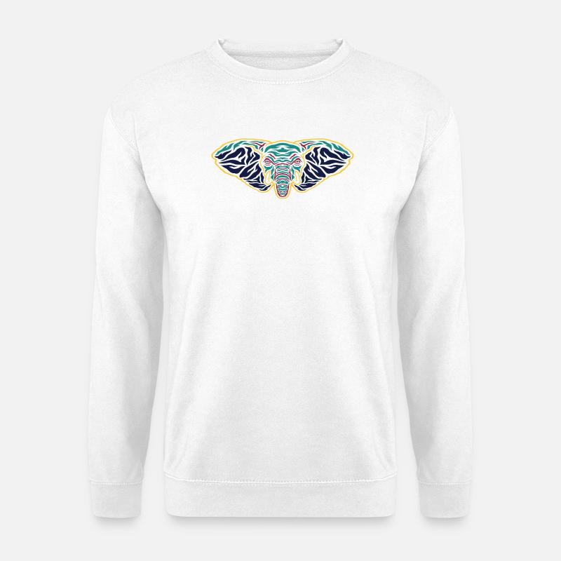 Psychedelic Elephant Head - Unisex Sweatshirt - white