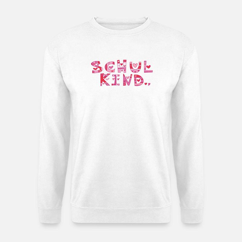 Schulkind mit Herzchen  - Unisex Pullover - Weiß