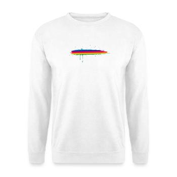 Regenbogen Pinselstrich Farbverlauf Splash - Unisex Pullover - Weiß - Vorne