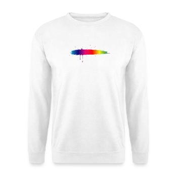 Regenbogen Pinselstrich Farbverlauf Splash - Unisex Pullover - Weiß - Vorne