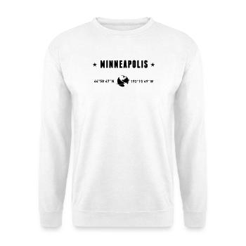 Minneapolis Minnesota Coordinates Planet Earth - Unisex Sweatshirt - white - Front