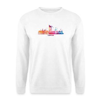 Leipzig Horizon Paysage urbain coloré Leipzig - Sweat-shirt Unisexe - blanc - Devant