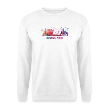 Portenos Skyline Buenos Aires - Unisex Pullover - Weiß - Vorne