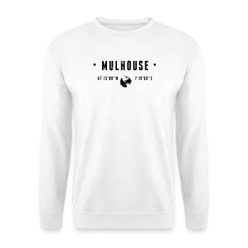 Mulhouse France Coordonnées Gps Globe - Sweat-shirt Unisexe - blanc - Devant