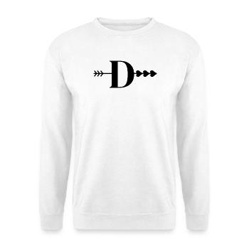 Lettre d flèche cœur  - Sweat-shirt Unisexe - blanc - Devant