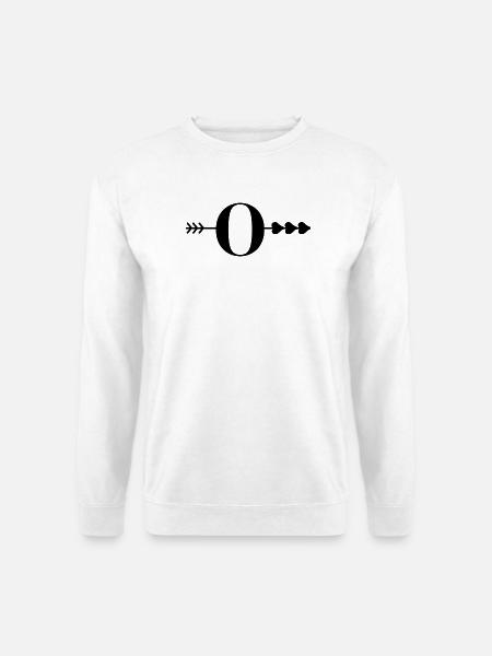 Buchstabe o Pfeilherz - Unisex Pullover - Weiß