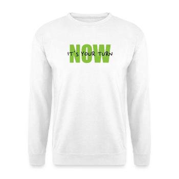 NOW – It´s your turn - Unisex Pullover - Weiß - Vorne - Alina (178cm) & Michal (187cm)