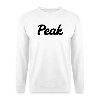 Peak Streetwear – Retro Script Design (black) - Unisex Pullover - Weiß - Vorne - Alina (178cm) & Michal (187cm)