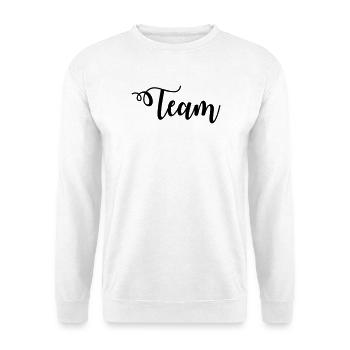Team - Unisex Pullover - Weiß - Vorne - Alina (178cm) & Michal (187cm)