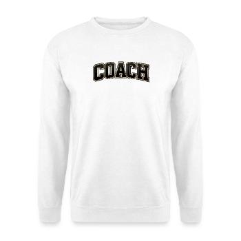Coach - Trainer - Training - Sport - Unisex Pullover - Weiß - Vorne - Alina (178cm) & Michal (187cm)