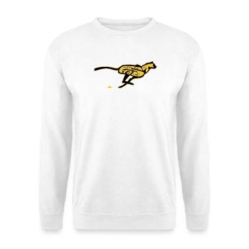 Schnelles, gezogenes Wort - Unisex Pullover - Weiß - Vorne - Alina (178cm) & Michal (187cm)