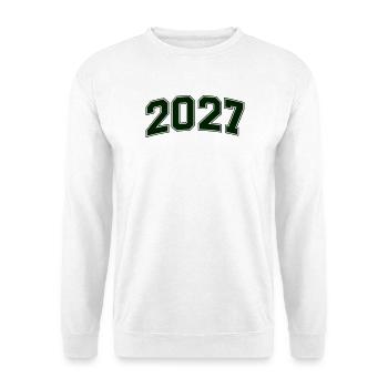 2027 - Unisex Pullover - Weiß - Vorne - Alina (178cm) & Michal (187cm)