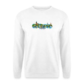 Turku - Finland - Suomi - Finnland - finnisch - Unisex Pullover - Weiß - Vorne - Alina (178cm) & Michal (187cm)