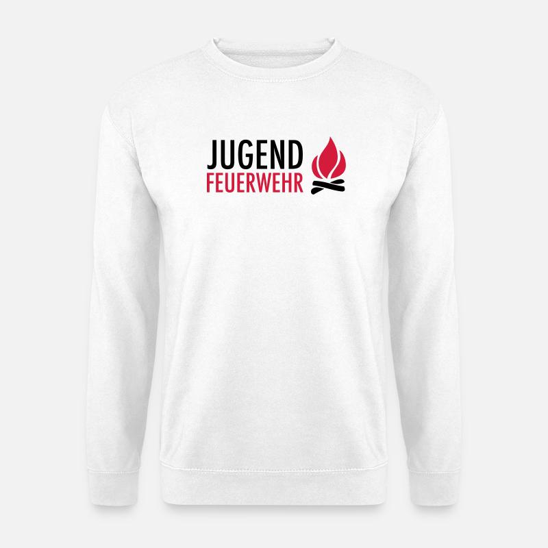Young firefighters with flame - Unisex Sweatshirt - white