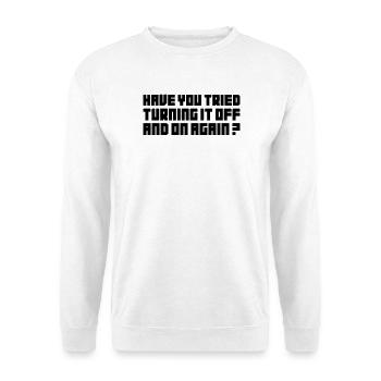 Turning It Off – Nerdiges Computer Statemen - Unisex Pullover - Weiß - Vorne