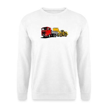 Lastauto mit Radlader - Unisex Pullover - Weiß - Vorne